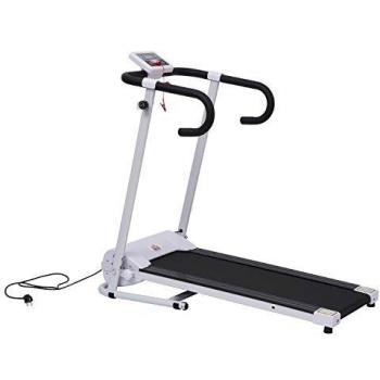 Tapis de course HOMCOM électrique pliable 500 W 1-10 Km/H écran LCD multifonctions noir et blanc