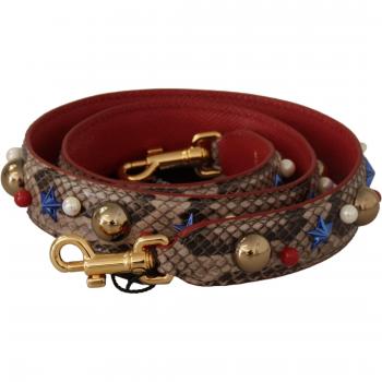 Dolce & Gabbana Studded Python Leather Shoulder Strap