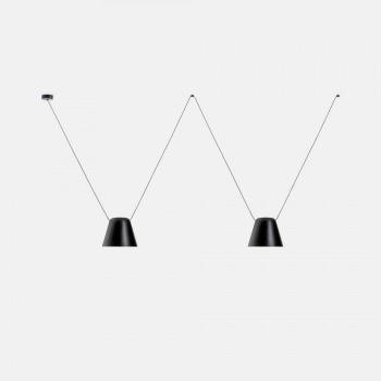 Netlighting Attic Decorative Hanging Ceiling Pendant Matt Black 2x E27/175cm X 4