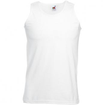 Men's White Cotton Athletic Sleeveless Tank Top