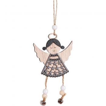 Hollow Wooden Angel Christmas Ornament