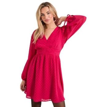 Dorothy Perkins Women's Dark Pink Chiffon Mini with Gathered Waistband – S14