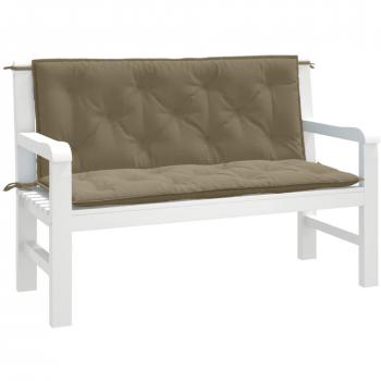 Cuscini per Panca da Giardino 2pz Tortora Mélange 120x50x7 cm Tessuto vidaXL