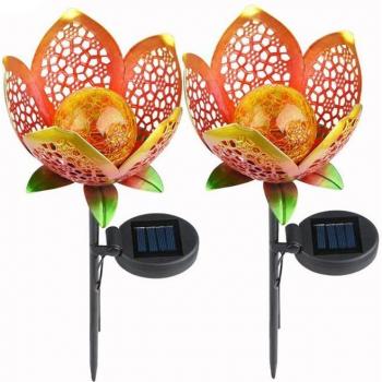 2pcs Outdoor Solar Flower Lights