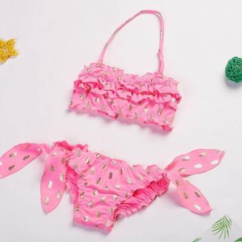 Gold Pineapple Girls' Swimwear Set