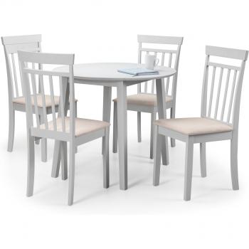 4 Seater Round Drop Leaf Dining Table in Grey