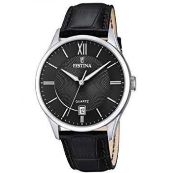 Festina Classics Leather Strap Black Dial Quartz F20426-3 Men's Watch
