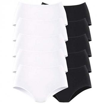 Taillenslip PETITE FLEUR Gr. 40/42, schwarz-weiß (weiß, schwarz) Damen Unterhosen aus elastischer Baumwolle