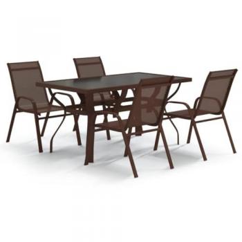 Set Arredo Outdoor 5 componenti Marrone e Nero