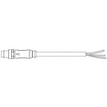 TE Connectivity M8 Socket Connector, 5.00m, 3-Pin, Straight