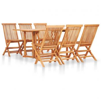 VidaXL Set de comedor de jardín plegable 7 piezas madera maciza de teca