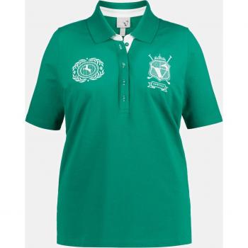T-shirt polo donna verde cotone taglia 52/54 Ulla Popken