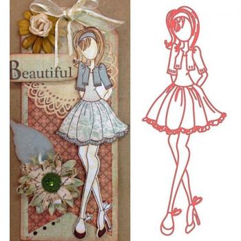 Lovely Girl Embossing Die for Crafts