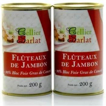 Lot de 2 boîtes de Flûteaux de Jambon à base de Foie de Canard 2x200g