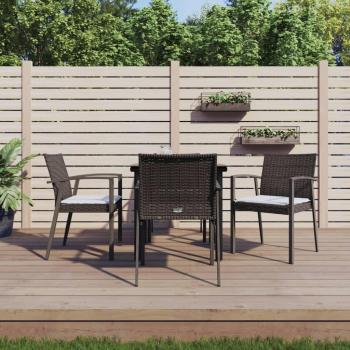 VidaXL 5-Piece Rattan Dining Set with Cushions