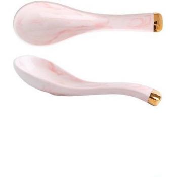 Erzähler Porzellan Nachtischplatte mit Rosa Goldrand