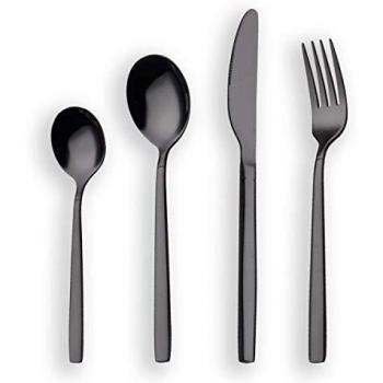 Berglander 24 Piece Black Titanium Cutlery Set