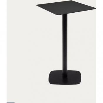 DINA Outdoor Esszimmertisch – 60×97×90 cm, schwarz, aus Stahl und Phenol