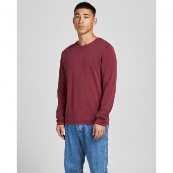 Jack & Jones JJELEO KNIT CREW NECK NOOS Granate Hombre