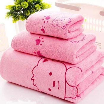 3PCS Polyester Baby Bath Towels with Cartoon Print