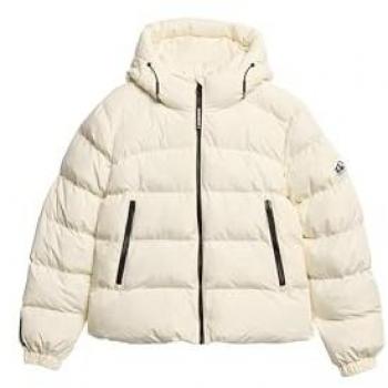 Giacca con cappuccio Superdry Hooded Sports Puffer bianco puro donna
