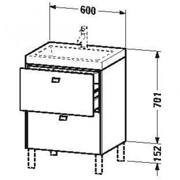 Lavabo design Duravit Brioso c-bonded 60x48cm, sans trou