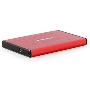 Gembird USB 3.0 SATA Gehäuse (2,5″) – Metallrot, gebürstetes Aluminium