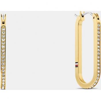 Tommy Hilfiger Orecchini Ovali in Oro Placcato