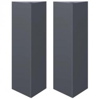 Pote de Jardim Vida XL Triangular Aço Antracite 2 pcs