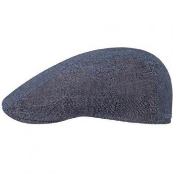 Stetson Flat Cap „Ivy“ Fischgrät aus Leinen – UV‑Schutz 40+ – Frühjahr/Sommer