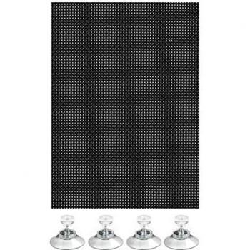 Flexibler Sonnenschutz mit 8 Saugnäpfen, Schwarz, 100 x 150 cm, lichtdurchlässig