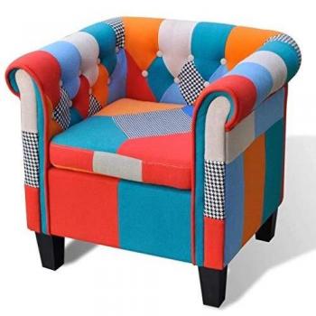 Sillón con diseño de retales de tejido