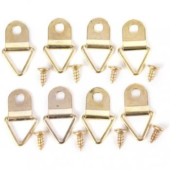Anillos D dorados para colgadores de marcos de fotos con 100 tornillos, 100 unidades/set