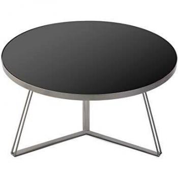 Tavola Ausiliaria Metallo-Vetro Russell Argentata 38x70x70