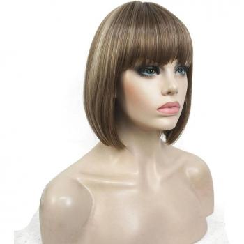 Glamouröse schwarze Bob Perücke