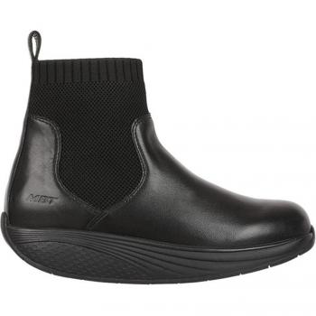 Botines MBT de mujer en piel negra estilo chelsea