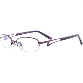 Gafas ovaladas para mujer, media montura metálica, graduadas para miopía y multifocales