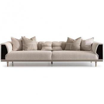 Xlmoebel Komplettset: 3-Sitzer Sofa, Sessel & 2 Couchtische – Beige Edition