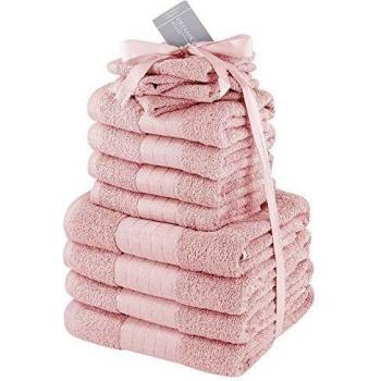 Brentfords Collezione di Asciugamani in Cotone Rosa Cipria 12 unici