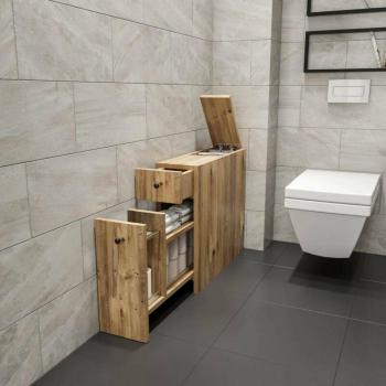 Contenitore Lavabò Galene 20x60h55 cm in Quercia con Imballo Rinforzato