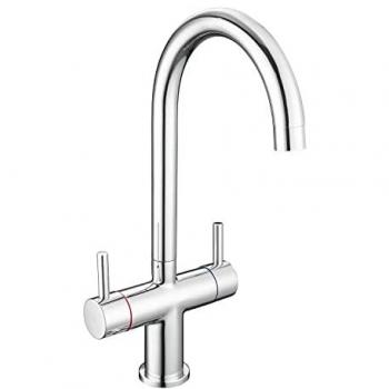 RAK Ceramics Berlin Classic Cruciform Kitchen Faucet – Dual Handle Chrome with Brass Trim (50x361mm)