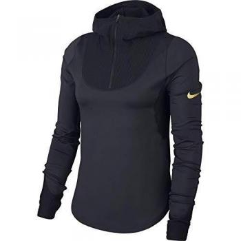 Camiseta NIKE Pro Midlayer para Mujer, Negro (Black/Metallic Gold)