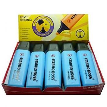 Textmarker STABILO® BOSS Original, Keilspitze, lichtbeständig, schnell trocknend, blau, 10 Stück