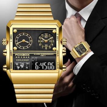 FOXBOX MILITARE 2022 – Orologio in Acciaio Inossidabile con Data e Cronografo