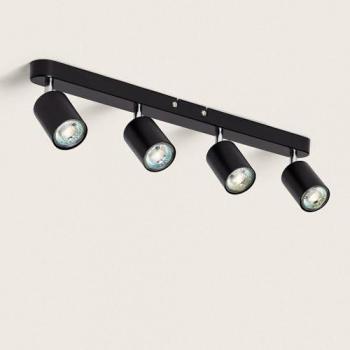 Plafonnier 4 Spots Albus Noir Orientable