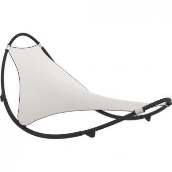 Mobilier Extérieur Transat Design Chaise Longue Bain De Soleil Terrasse Lit De Jardin À Bascule Avec Roulettes En Acier Et Textilène Crème 02_0012961
