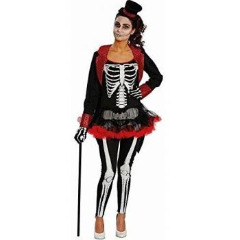 Grüne Dunkel‑Knochen‑Lady im Skelett La Catrina Design – Gr. 32‑40