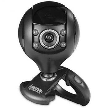 Hama | Webcam para ordenador, con conector USB-A, calidad HD, micrófono integrado, color negro