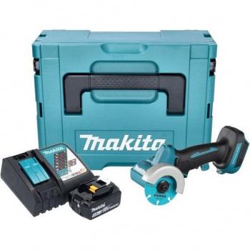 Makita DMC‑300 RT1J – Meuleuse d’angle sans fil 18 V Brushless, 76 mm + 5 Ah batterie + chargeur + Makpac