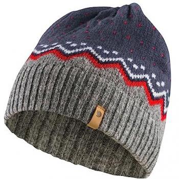 Fjällräven berretto in maglia Övik Knit grigio blu navy